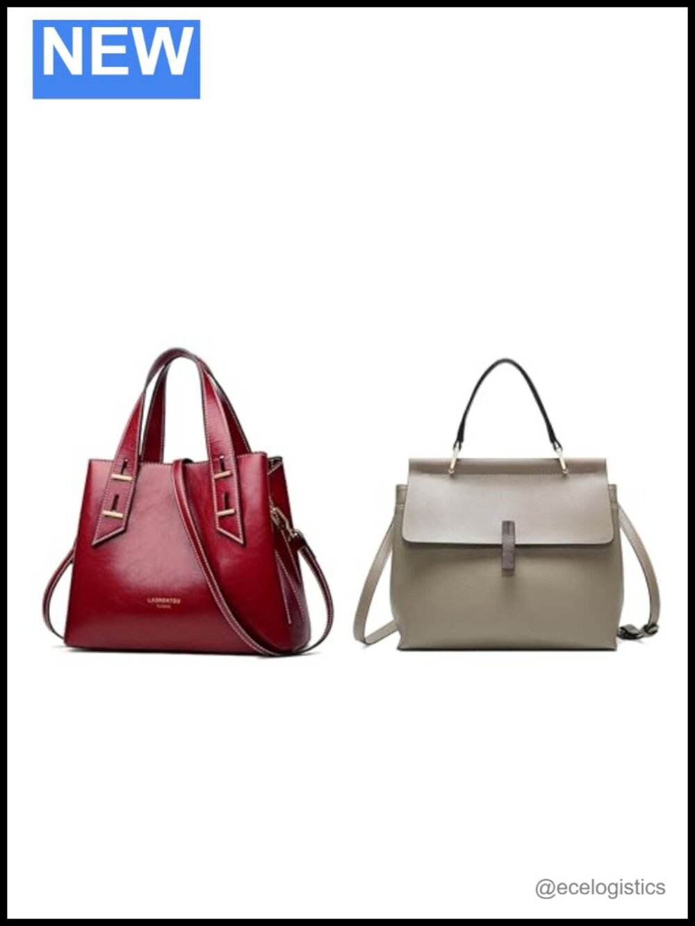 Cow Leather Shoulder Bag for Women Adjustable Strap Handbag